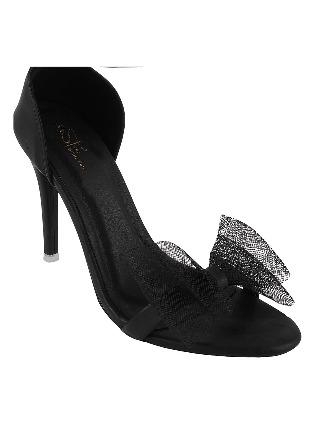 Women’s Black Bow Stiletto Heels – Elegant Ankle Strap Party Sandals